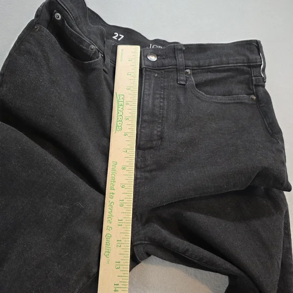 J. Crew Denim Trouser In 1996 Semi-stretch Black Wash Wide Leg Jeans sz 27 - Picture 10 of 12